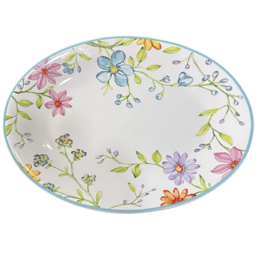 Euro Ceramica "Charolette Collection" Oval Serving Platter 15" BRAND NEW